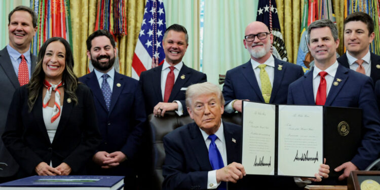 U.S. President Donald Trump in the Oval Office at the White House in Washington