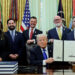 U.S. President Donald Trump in the Oval Office at the White House in Washington