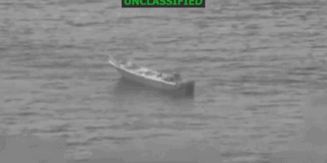 Gif of U.S. Southern Command strike on suspected drug-trafficking vessel