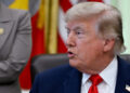 President Donald Trump speaks in the Oval Office at the White House