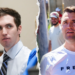 Tyler Robinson wearing shirt and tie in court and Charlie Kirk wearing Freedom T-shirt at event