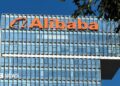 The Alibaba logo is displayed on a building at Shenzhen Alibaba Center on 28 May, 2026 in Shenzhen, Guangdong Province, China.