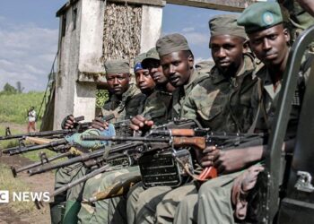 M23 rebels pictured in January 2023