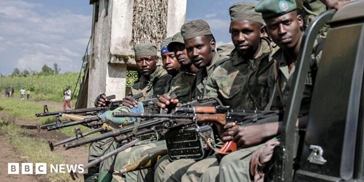 M23 rebels pictured in January 2023