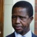 A head and shoulders image of Edgar Lungu. His  blue collar and dark jacket can just be seen at the bottom of the picture.