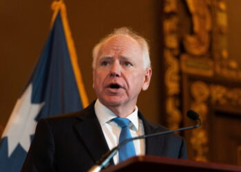 Minnesota Governor Tim Walz after he announced that he would not seek reelection
