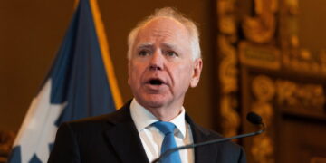 Minnesota Governor Tim Walz after he announced that he would not seek reelection