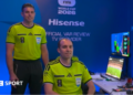 A picture showing the Netherlands v Japan VAR team