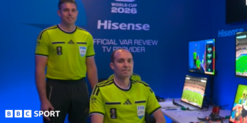 A picture showing the Netherlands v Japan VAR team