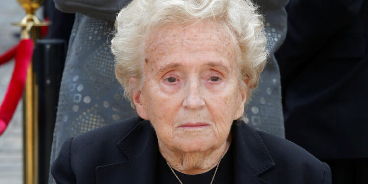 Former French First Lady Bernadette Chirac attends a national tribute ceremony for late French politician Simone Veil at t...