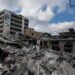 Damage by Israeli airstrikes in the centre of Nabatieh on June 26, 2026 in Nabatieh, Lebanon.