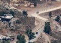 Israeli tanks operate on a road in southern Lebanon, pictured on June 27, 2026.