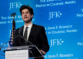 Jack Schlossberg speaks during the 2026 John F. Kennedy Profile in Courage Award ceremony