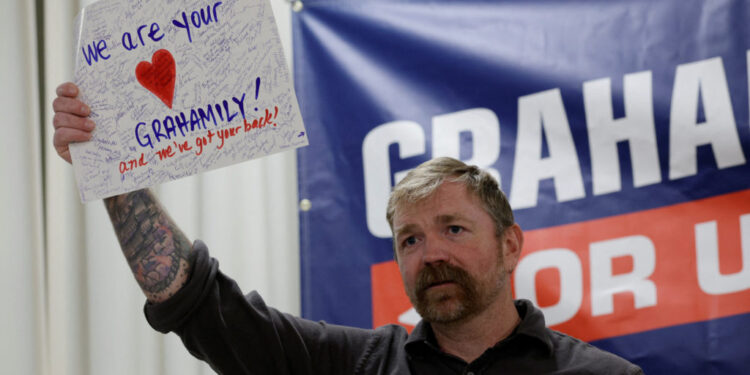 Democratic candidate for U.S. Senate Platner campaigns in Portland