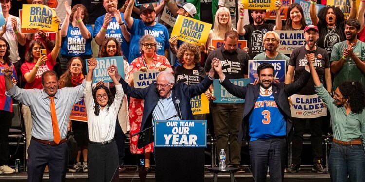 Zohran Mamdani and Bernie Sanders campaign with far-left Democratic Party candidates