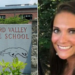 Ashley A. Fisler standing in front of Orchard Middle School