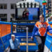 FILE PHOTO: 34th Street Penn Station Painted In New York Knicks Colors For NBA Finals