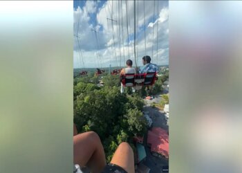 Recording of a person stuck on a ride.