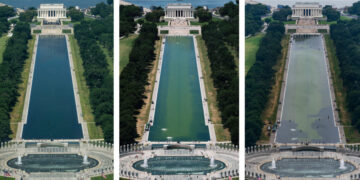 Timeline of the Lincoln Memorial Reflecting Pool renovations, in Washington
