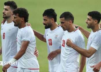Players of Iran National Football Team celebrate after their teammate Mehdi Taremi (9) scored a goal during a friendly football match against Gambia at Titanic Mardan Palace Sports Complex in Antalya, Turkiye on May 29, 2026.