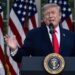 President Donald Trump speaks during a Rose Garden Club dinner at the White House on June 25, 2026 in Washington, DC. Trump hosted US farmers from Iowa in the newly renovated Rose Garden.