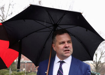 FILE PHOTO: U.S. Federal Housing Finance Agency Director Bill Pulte speaks with reporters in Washington
