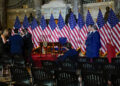 U.S. President Donald Trump cancels a scheduled signing of a bipartisan legislation aimed at speeding up ​the construction...