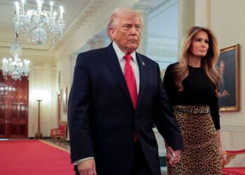 President Donald Trump gave a recent speech in which he segued into windmills, the first lady, Melania Trump, and watching television. (Photo by Heather Diehl/Getty Images)