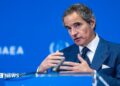 The director general of the International Atomic Energy Agency (IAEA), Rafael Grossi, addresses a news conference during an IAEA Board of Governors meeting at the IAEA headquarters in Vienna, Austria (5 June 2026)