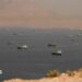 Vessels in the Strait of Hormuz, as seen from Oman on June 18, 2026.