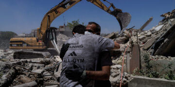 Aftermath of an Israeli strike in Barish of Tyre district