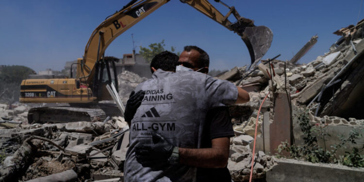 Aftermath of an Israeli strike in Barish of Tyre district