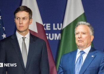 File photo showing Jared Kushner (L) and Steve Witkoff (R) at US-Iran talks at the Buergenstock resort in Obbuergen, near Lucerne, Switzerland (21 June 2026)