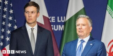 File photo showing Jared Kushner (L) and Steve Witkoff (R) at US-Iran talks at the Buergenstock resort in Obbuergen, near Lucerne, Switzerland (21 June 2026)