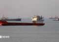 Vessels in the Strait of Hormuz as seen from Oman on 22 June, 2026.