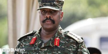 Gen Muhoozi Kainerugaba, Uganda's Chief of Defence Forces in military jungle uniform