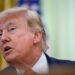U.S. President Donald Trump speaks in the Oval Office at the White House