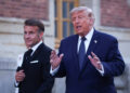 Dinner commemorating the 250th anniversary of the United States’ independence at the Palace of Versailles, near Paris