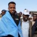 Somali referee Omar Abdulkadir Artan arriving at Aden Abdulle Osman International Airport in Mogadishu, Somalia.