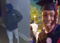 Malang Touray (right) was killed nearly four years ago by an unknown individual (left).