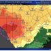 A National Weather Service map shows potential heavy rainfall in multiple counties west of San Antonio for the 24-hour period from 7 a.m. Tuesday to 7 a.m. Wednesday