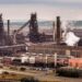 An aerial view of British Steel's Scunthorpe works on July 16, 2026 in Scunthorpe, England.