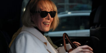 FILE PHOTO: E. Jean Carroll walks outside the Manhattan Federal Court, in New York City
