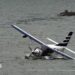 Emergency services on a boat respond to a crashed seaplane in the East River on 5 July 2026 in New York City.