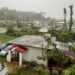 This picture shows a general view of a residential area as rain falls ahead of the arrival of the forecasted Super Typhoon Bavi in Saipan, Northern Mariana Islands, on July 5, 2026.