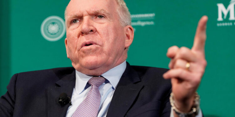 Former CIA director John Brennan speaks during a forum on election security titled, “2020 Vision: Intelligence and the U.S...