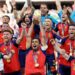 Spain celebrate winning the  men's World Cup