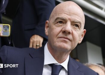 Fifa president Gianni Infantino looks on after the 2026 World Cup final