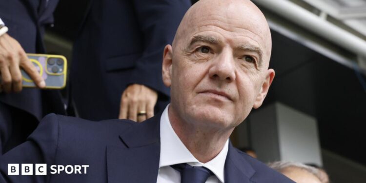Fifa president Gianni Infantino looks on after the 2026 World Cup final
