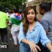BBC's Azadeh Moshiri at protest site
